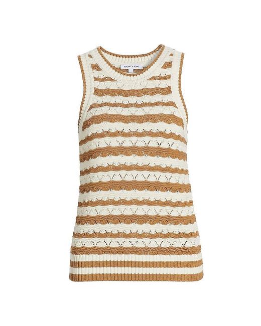 Veronica Beard Blue Jerelle Striped Knit Tank Top