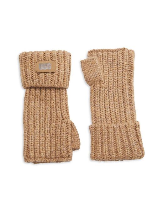 Ugg Natural Ribbed Fingerless Gloves