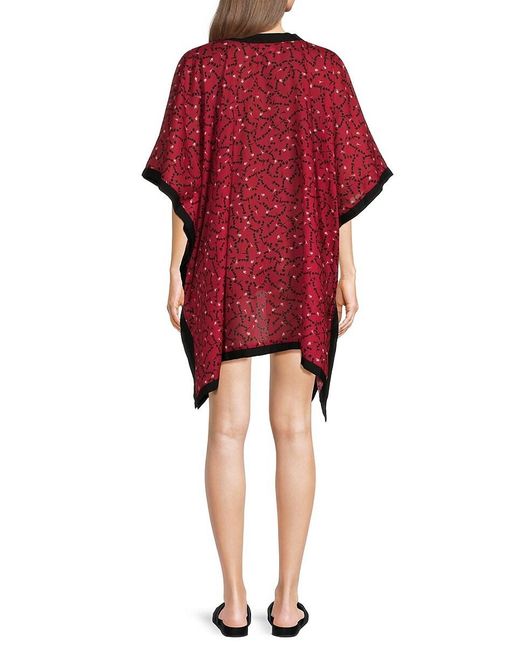 Karl Lagerfeld Red Icon Print Open Front Robe