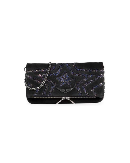 Zadig & Voltaire Shoulder Black Bag in Glitter | Star Lyst Rock