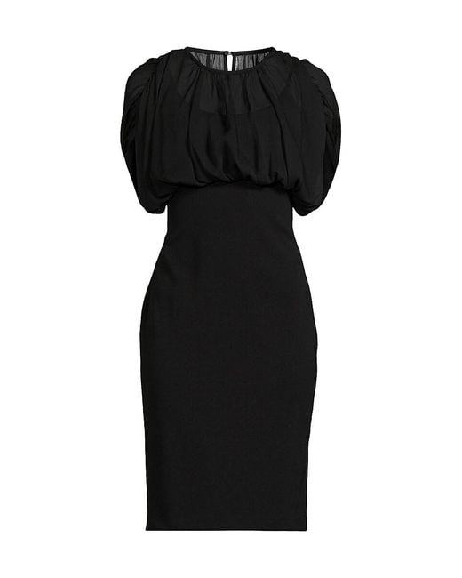 Calvin Klein Black Sheer Blouson Sheath Dress
