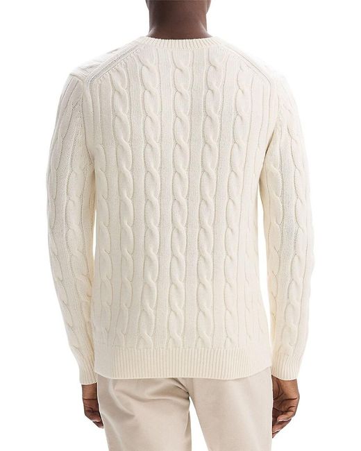 Theory White Montana Wool Cable-Knit Sweater for men