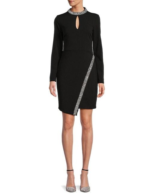 Guess Scuba Crepe Sheath Dress in Black Lyst Canada