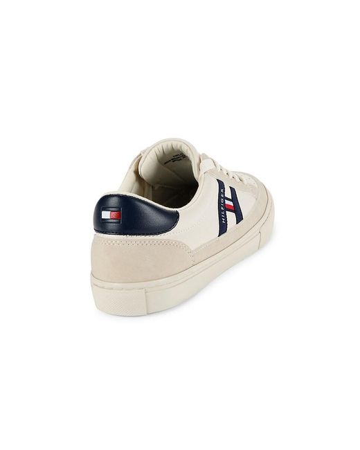Tommy Hilfiger White Logo Perforated Sneakers
