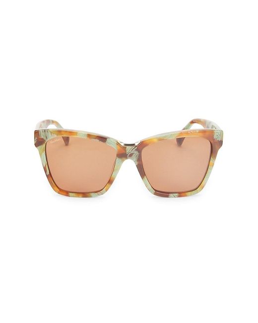 Max Mara Natural 55Mm Rectangular Sunglasses
