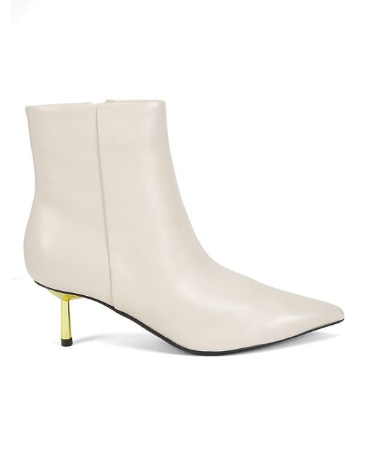 Nine West White Hamesa 60Mm Leather Ankle Boots