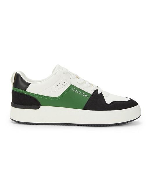 Calvin Klein Green Blayne Colorblock Low-Top Sneakers for men