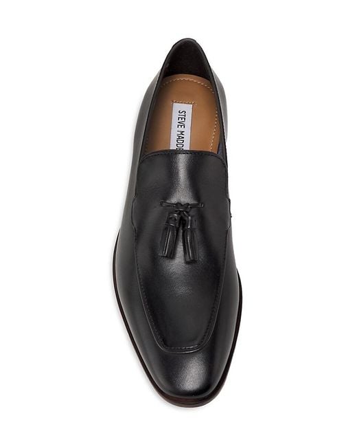 Steve Madden Brown Hypens Leather Tassel Loafers for men