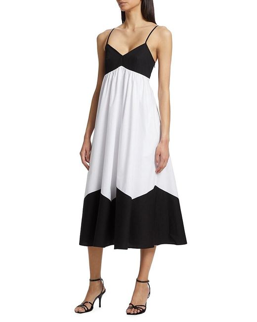 Tahari White Grace Colorblock Maxi Dress