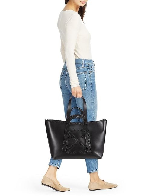 Off-White c/o Virgil Abloh Black Leather Tote Bag