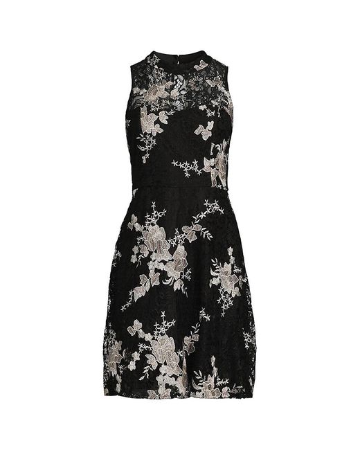 Kensie Black Floral Lace Sheath Dress