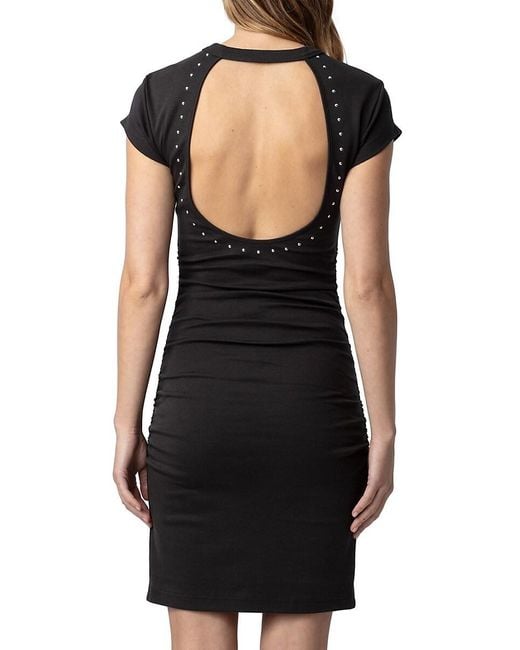 Zadig & Voltaire Black Aida Cut-Out Cotton Minidress