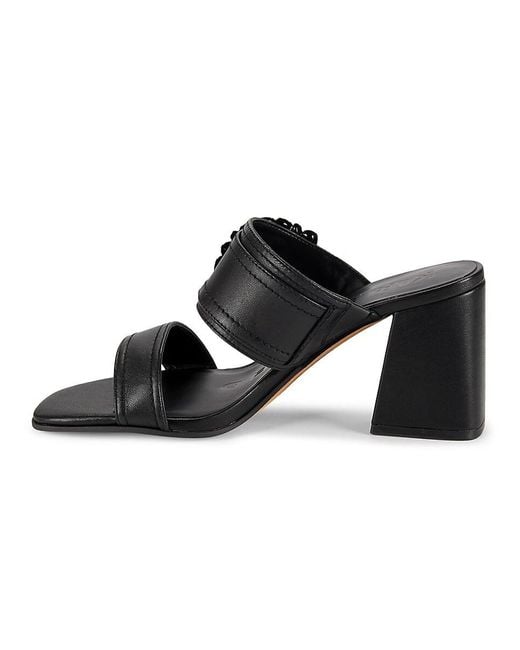 Karl Lagerfeld Black Sylvie Buckle Leather Sandals