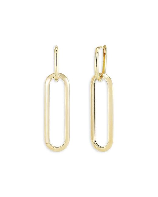 Saks Fifth Avenue White 14k Yellow Gold Paperclip Drop Earrings