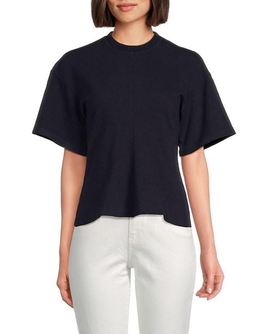 Proenza Schouler Blue Solid Boxy Top