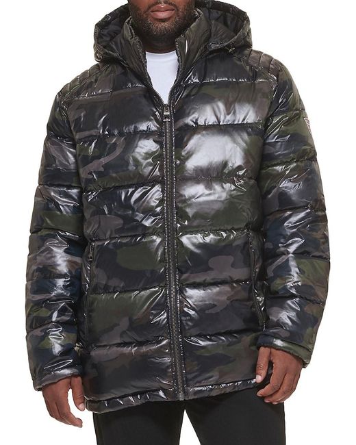 Guess Hooded Puffer Jacket in Black for Men | Lyst UK