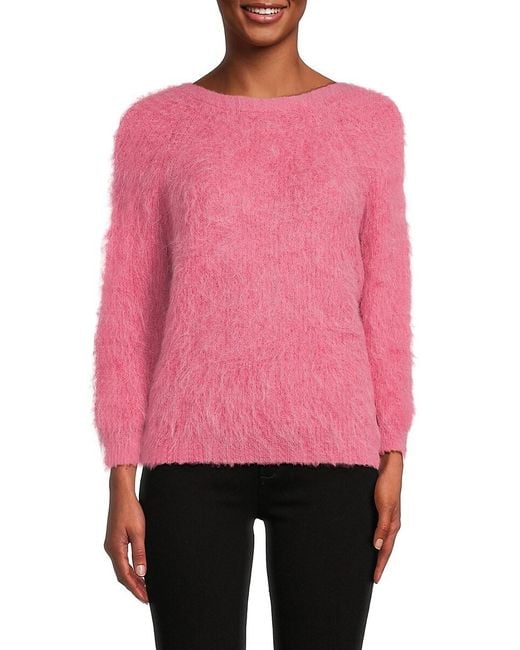 Ba&sh Pink Styled Back Alpaca Wool Blend Sweater