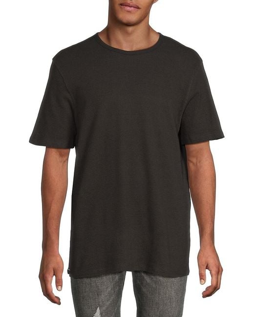 Kenneth Cole Black Textured Stretch Cotton T-Shirt for men