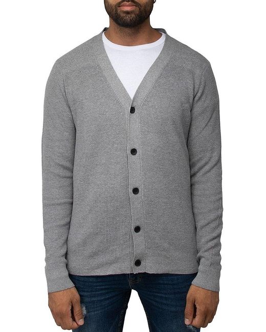 Xray Jeans X Ray V Neck Long Sleeve Cardigan in Gray for Men | Lyst