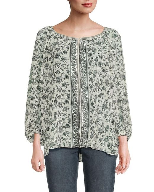 Max Studio Gray Printed Top