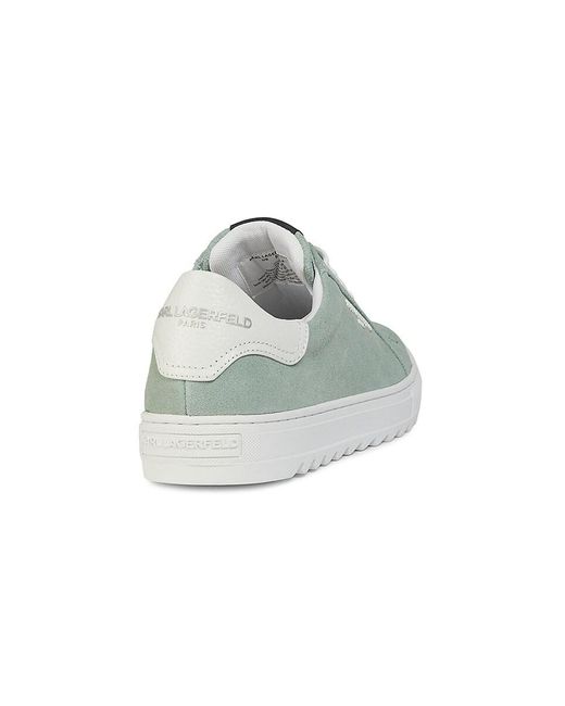 Karl Lagerfeld Blue Suede Platform Low-Top Sneakers for men