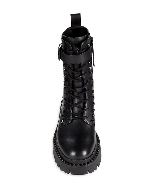 Ash Studded Leather Combat Boots in Black Lyst