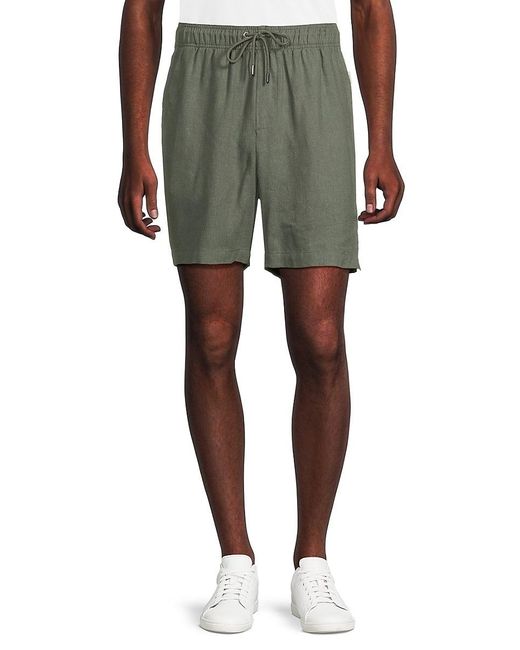 Onia Green 'Drawstring Linen Blend Shorts for men