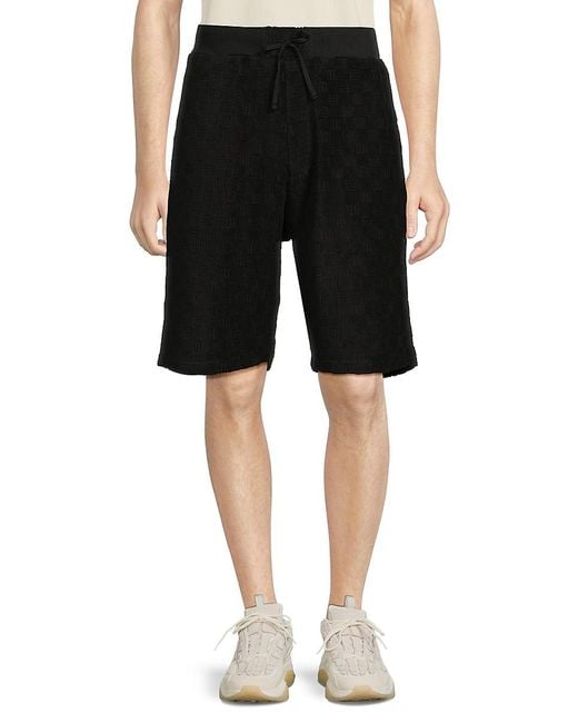 Ambush Black Monogram Print Shorts for men
