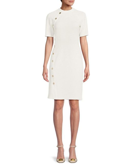 Tommy Hilfiger White Short Sleeve Sheath Mini Dress