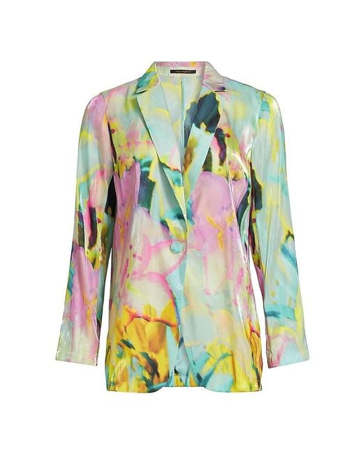 Kobi Halperin Multicolor Joan Lotus Metallic Satin Jacket