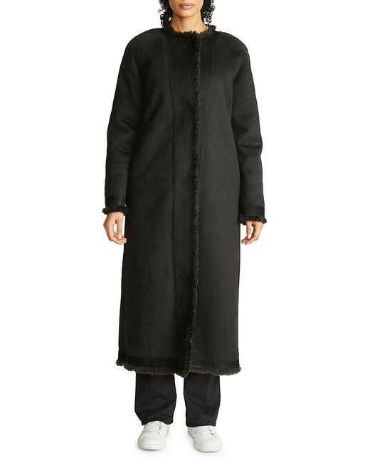 H by Hudson Hudson Reversible Faux Shearling Teddy Coat in Black Lyst