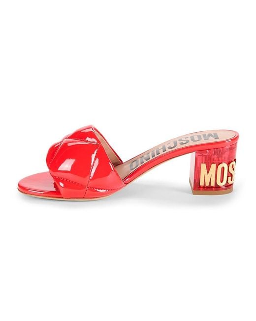 Moschino Couture Red ! Quilted Patent Leather Sandals