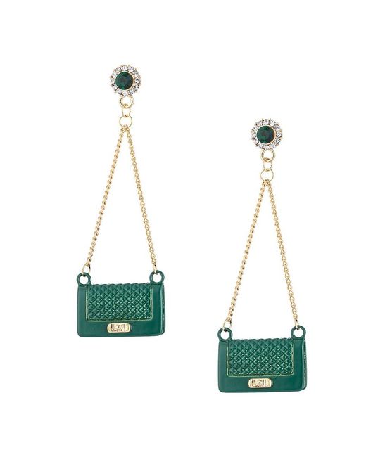 Eye Candy LA Green Luxe Ella 18K Goldplated & Cubic Zirconia Drop Earrings