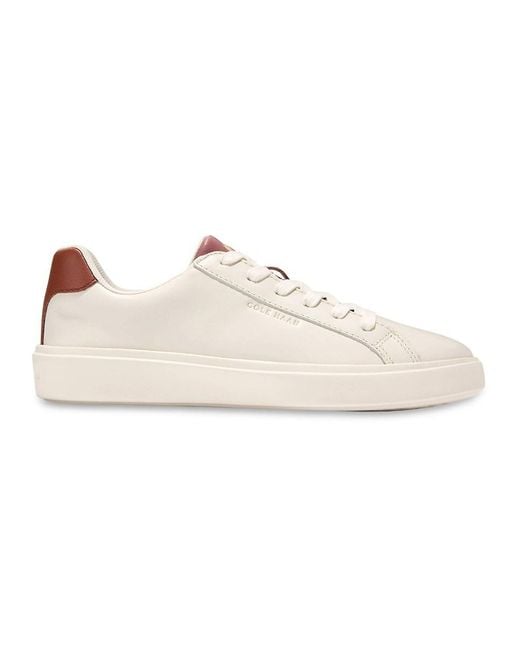 Cole Haan White Leather Low-Top Sneakers