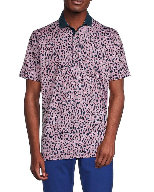 Greyson Red Magical Fern Botanical Polo for men