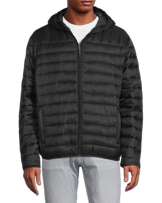 Hawke & Co. Packable Hooded Puffer Jacket in Black for Men | Lyst
