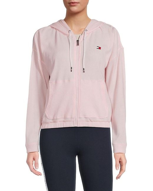 Tommy Hilfiger Green Waffle Front Zip Hoodie