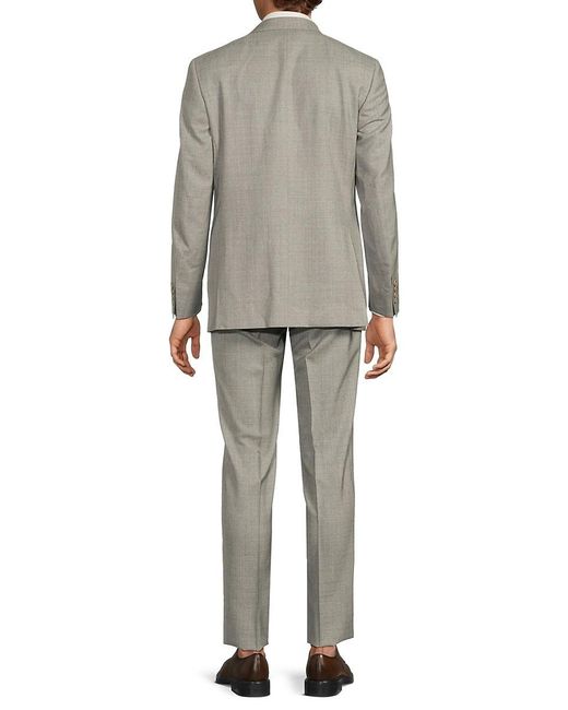 Canali Gray Solid Wool Two-Button Modern-Fit Suit for men