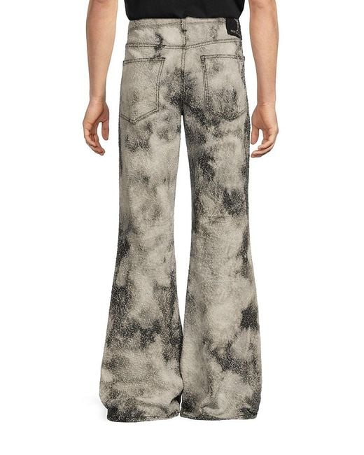 Cout de la Liberte Multicolor Jimmy Flared Cotton Tie-Dye Jeans for men