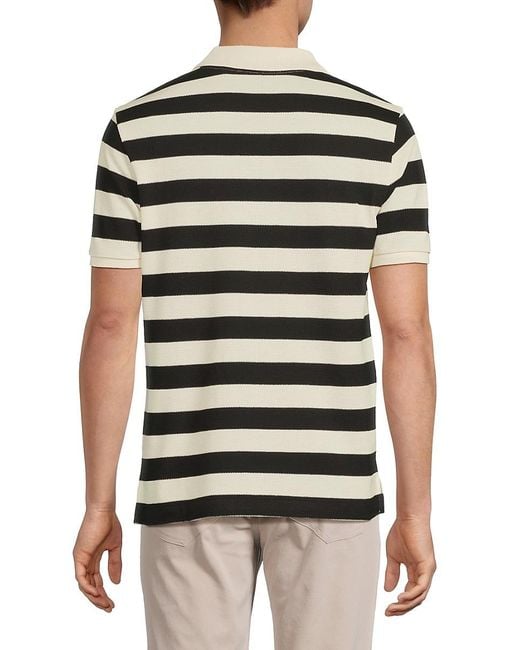 Karl Lagerfeld White Striped Cotton-Blend Polo Shirt for men