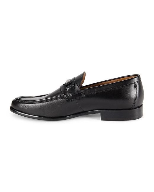 Saks Fifth Avenue Black Dean Leather Bit Loafers for men