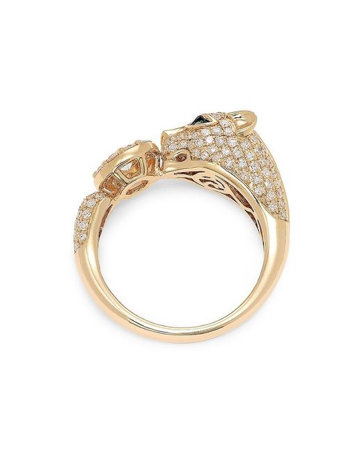 Effy Metallic 14k Yellow Gold, Diamond & Emerald Ring