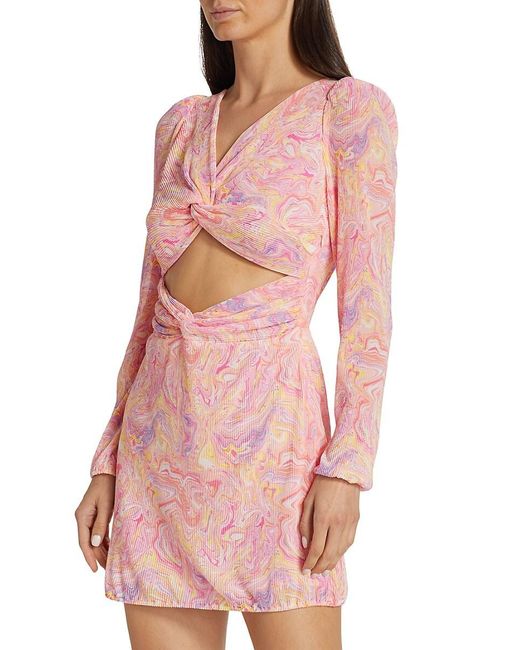 LoveShackFancy Pink Nanita Marble Cut Out Minidress