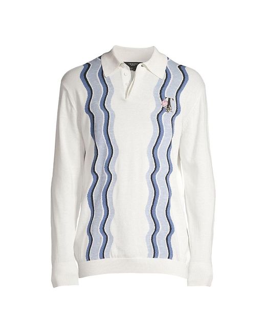 Twenty Blue 'Swirl Stripe Gauzy Knit Polo for men