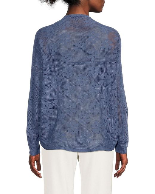 Joseph A Green Mesh Open Front Cardigan