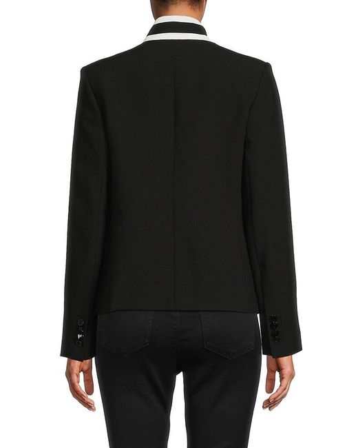 Karl Lagerfeld Black Contrast Trim Single Breasted Blazer
