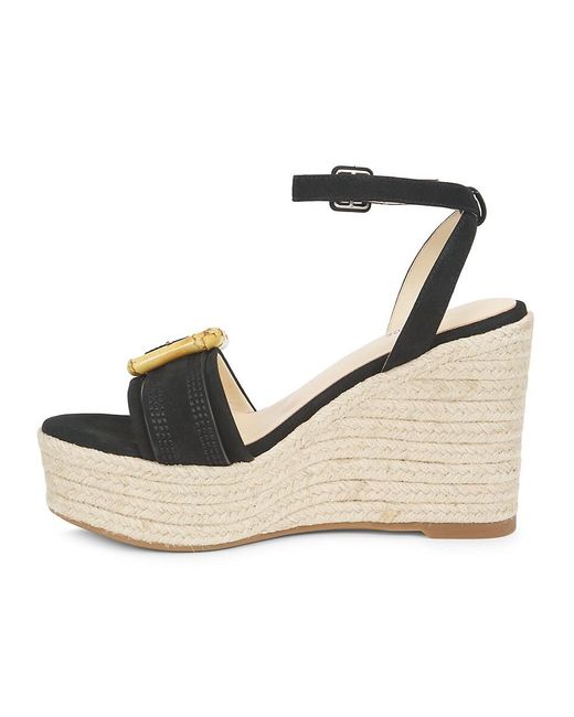 L'Agence Natural Aurore 100Mm Suede Leather Wedge Sandals