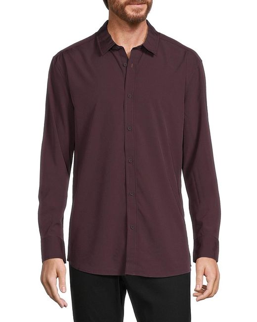 Kenneth Cole Purple Long Sleeve Button Down Shirt for men