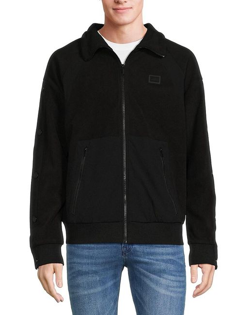 Karl Lagerfeld Black Logo Fleece Jacket for men