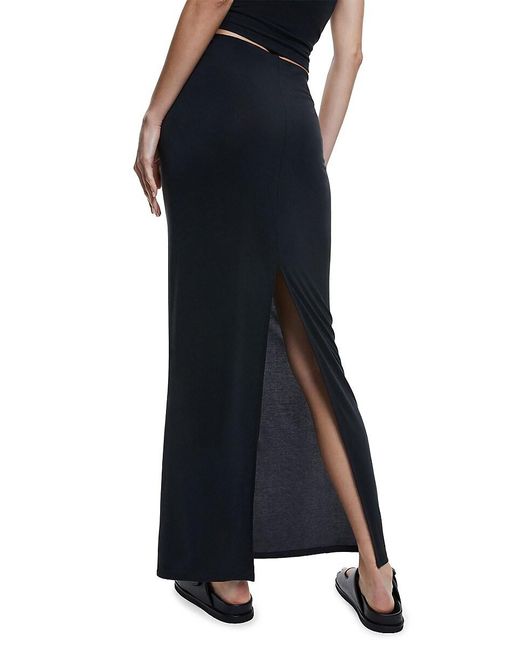 Alice + Olivia Black Agatha Jersey Maxi Skirt